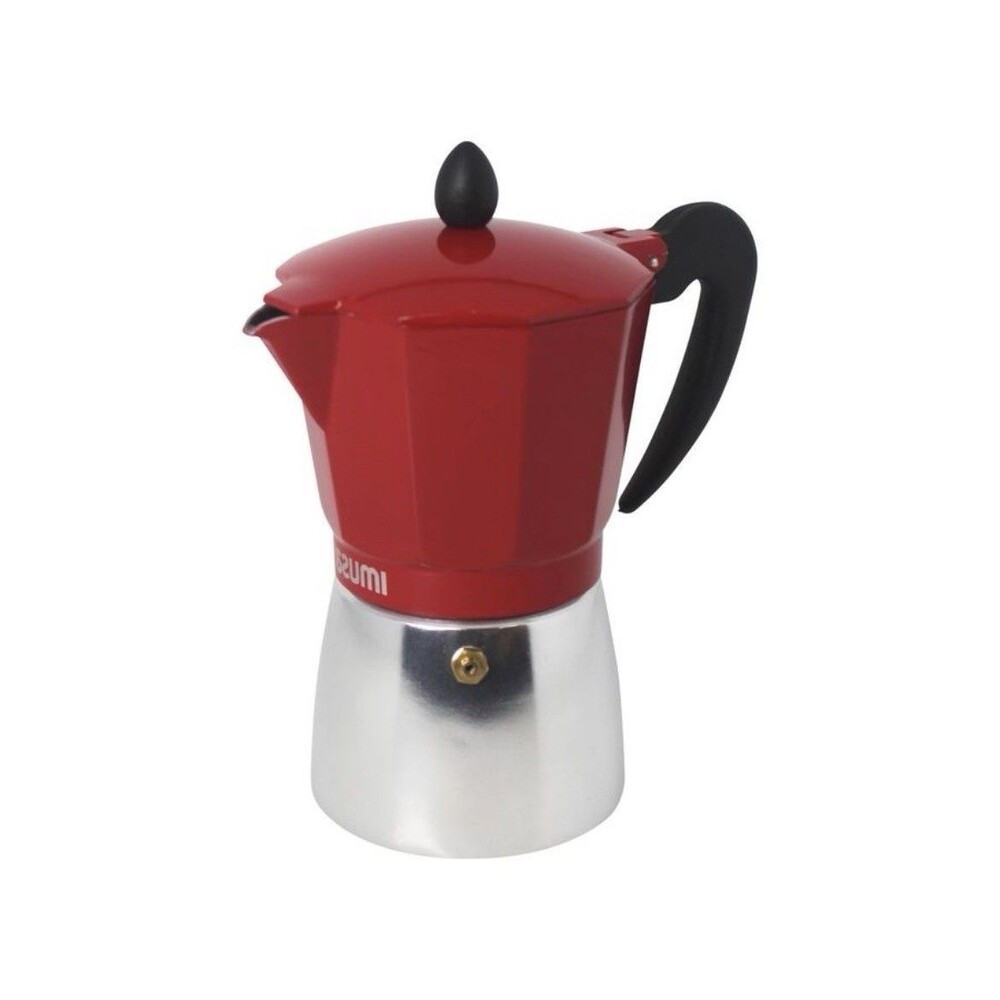 Classic 6-Cup Red Aluminum Espresso Maker - Perfect for Cuban and Italian Coffee